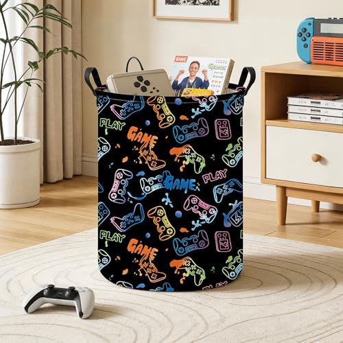 Image of Game Fabric Storage Bin Nursery Organizer Basket
