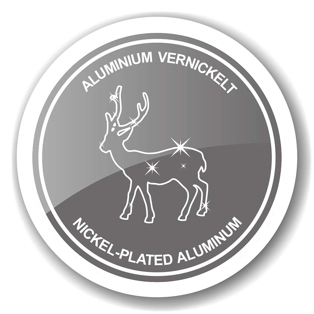 EDZARD Kerzenleuchter Hirsch (H 32,5 cm) Aluminium vernickelt silberfarben, für 3 Stumpenkerzen ø 6 cm - Kerzenhalter, Kerzenständer, Winter Deko, Jagd Deko