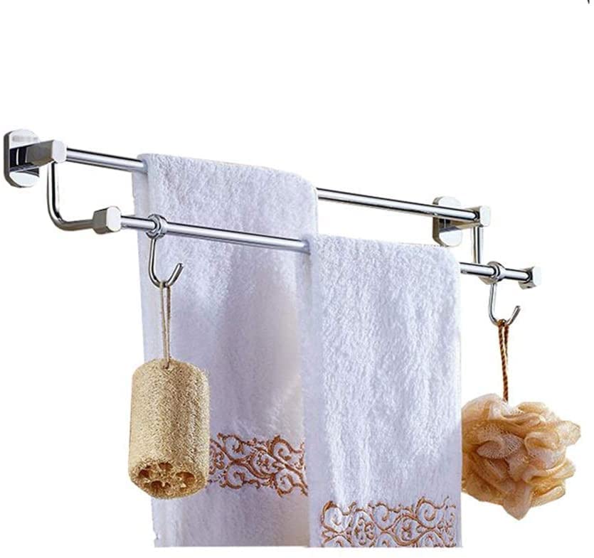 Porte-serviettes double mural en acier pour salle de bain et cuisine