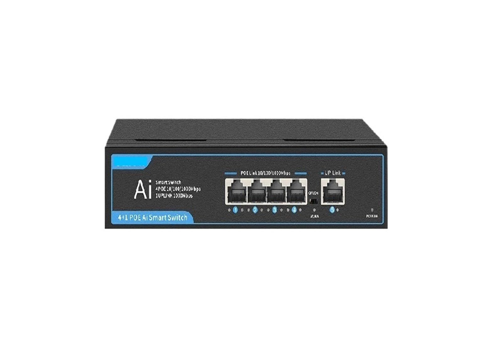 Commutateur PO//E 6 8 Ports 100 1000 Mbps Ethernet Splitter réseau Gigabit Hub RJ45(04G10GB)
