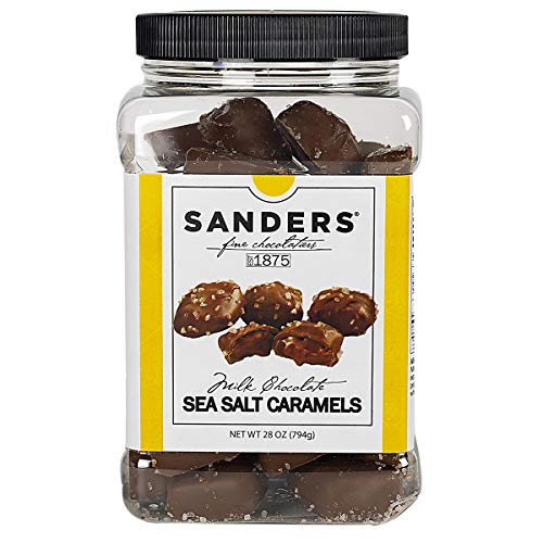 Sanders Milk Chocolate Sea Salt Caramels, Kettle Cooked Caramel Covered in Milk Chocolate, 28 oz...
