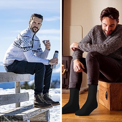 Iseasoo Warm Knee High Socks for Men & Women 4 Pairs - Cotton Thermal Long Socks for Hiking Skiing Winter Gifts3