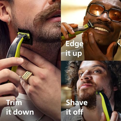 Philips OneBlade 360 Face, Authentic Hybrid Electric Beard Trimmer & Shaver with 360 Blade Innovation. Incl. 1x 360 Blade, 1 x Extra 360 Blade (8 Month Supply), 5-in-1 Adjustable Comb, Model QP2734/30 - Image 6