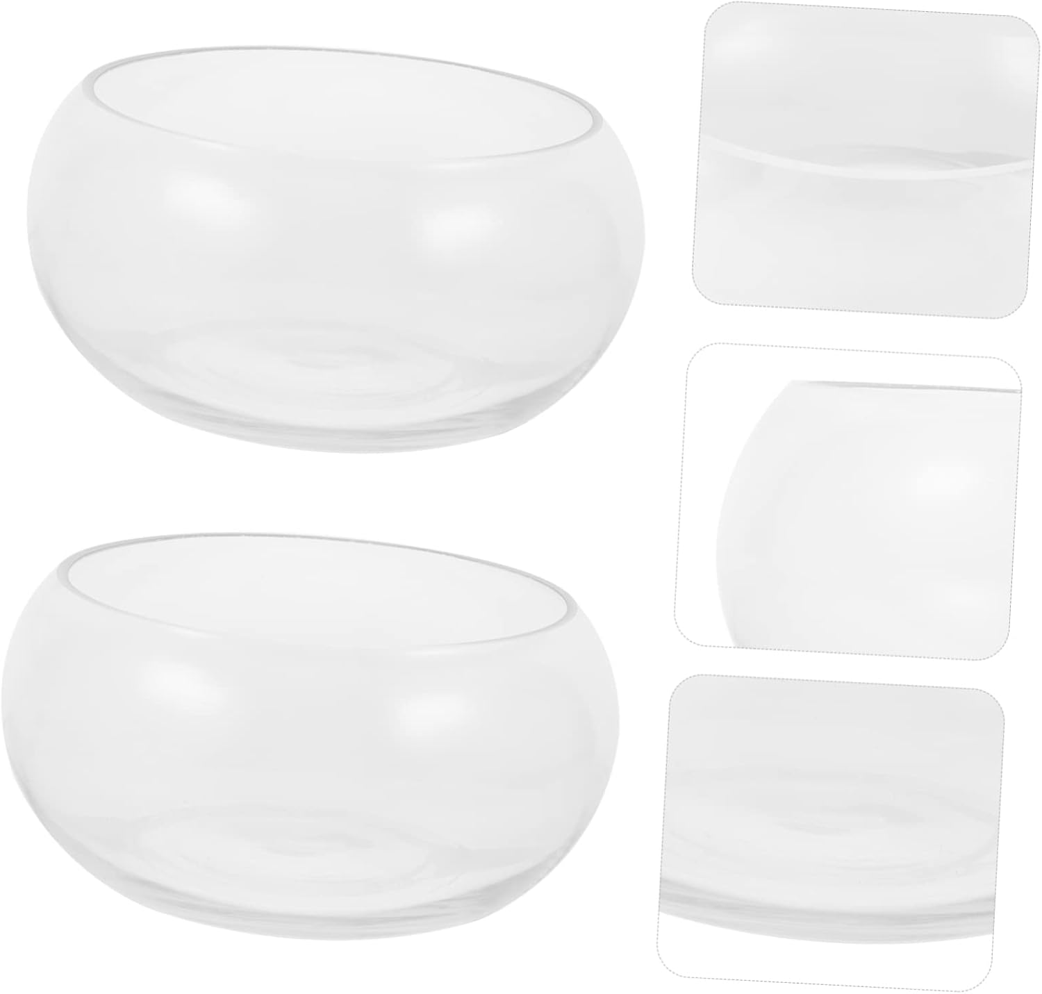 PRETYZOOM 2pcs Glass Succulent Plant Container Plant Terrarium Terrarium Aquarium Decorative Goldfish Bowl Desk Table Glass Flowerpot