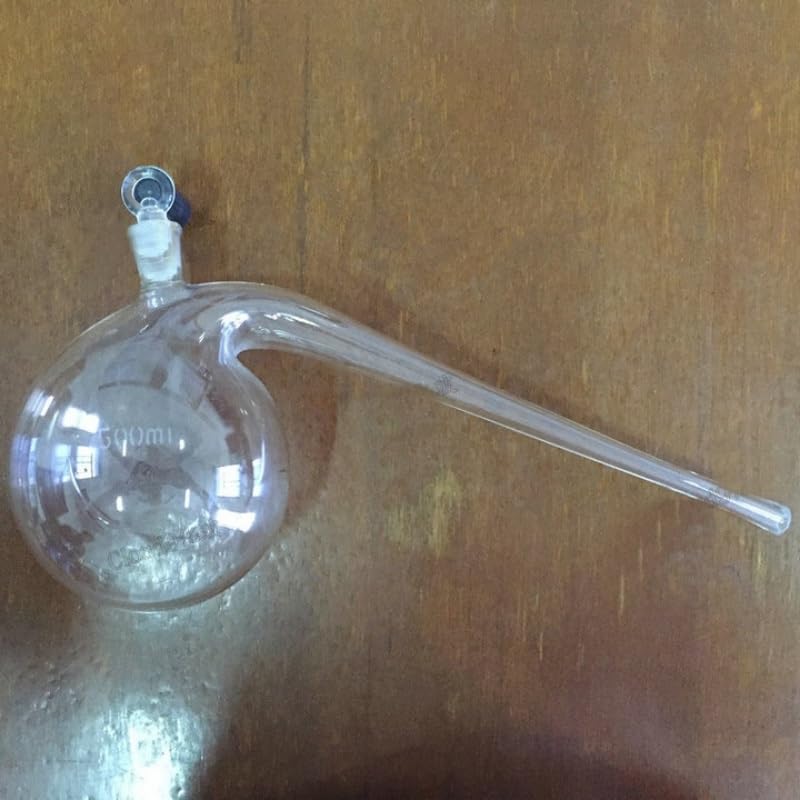 Matraz de vidrio de alto contenido en borosilicato Matraz de retorta de vidrio de borosilicato con cuello curvado, varios tamaños for uso en laboratorio(1000ml)