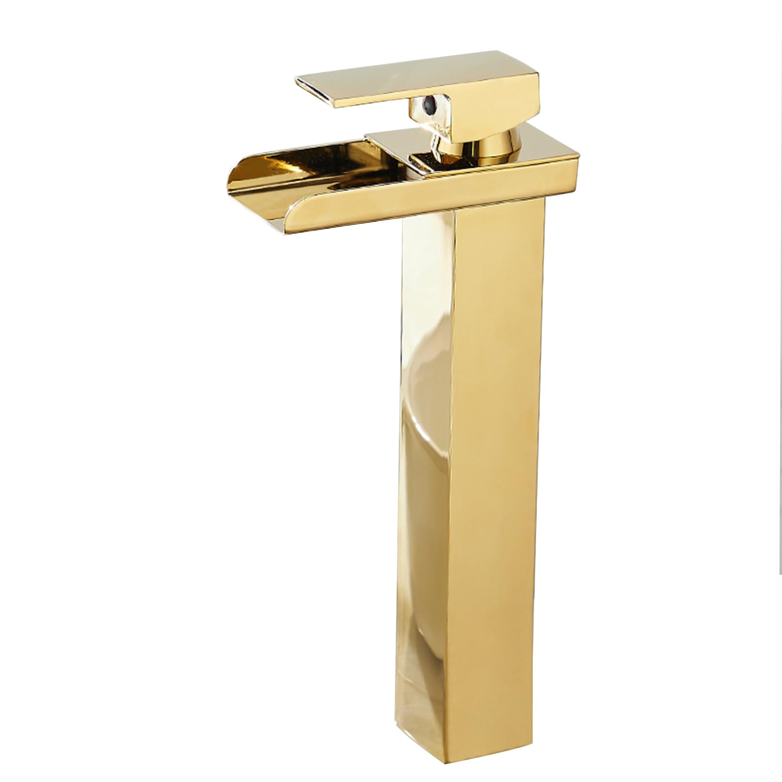 FQWNCIEG Bathroom Tap Single Hole Hot and Cold Tall Taps for Countertop Basin Brass Bathroom Sink Tap,Golden A,high