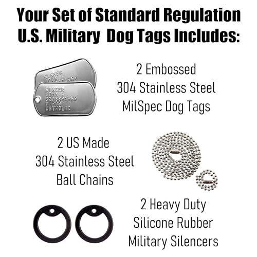 Silver Marine Dog Tag Key Chains