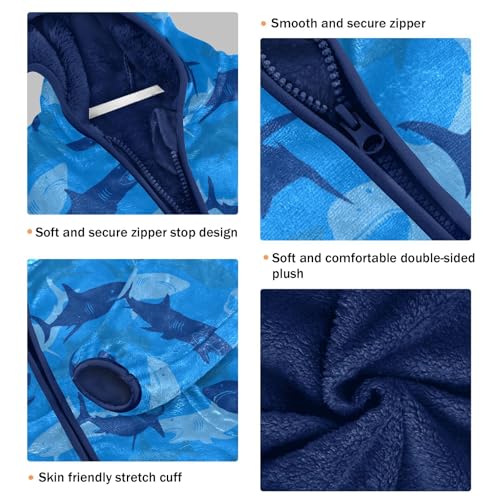 Boys' Fleece Hoody Jacket Zip Up Coat Warm Fall Winter Plush Jacket Shark Long Sleeve Outerwear3
