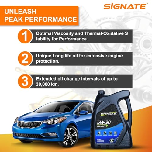Image of Signate 5W30 Car Engine Oil for Petrol, CNG and Diesel Car 5L, Synthetic Engine Oil for Cars, Anti-Wear Car Engine Oil for Reduced Maintenance Cost, 5L