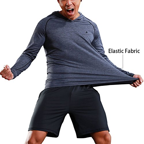 image for Gerlobal Mens Gym Workout Active Muscle Bodybuilding Long Sleeve Hoodi