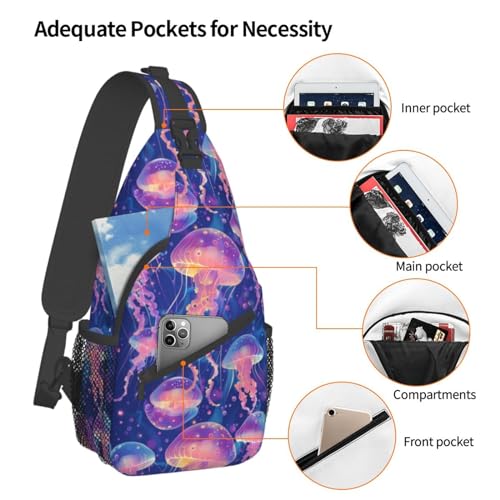 Jellyfish Sling Backpack Chest Bag Crossbody Shoulder Bag Gym Cycling Travel Hiking Daypack For Men Women4