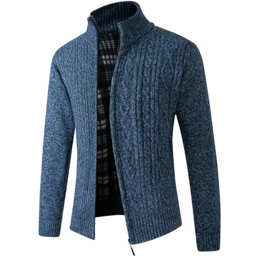 Cardigan médiéval pour homme veste chaude doublure peluche col montant hiver gilet thermique