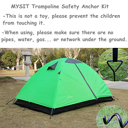 MySit Trampoline Stakes Trampoline Anchors Heavy Duty Spiral Trampoline Tie Down Anchor Kit, Trampoline Parts Corkscrew Shape Steel Ground Wind Stakes, Swing Set Anchors Set of 8 for Trampoline
