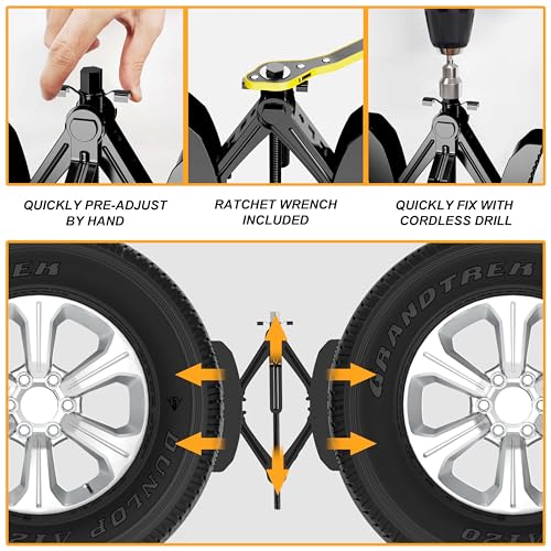 Circleroad WC-B Camper Wheel Chock Stabilizer 2 Sets, Rv Wheel Chock X Locking thumb #4