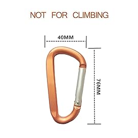 LESHIRY Large Carabiners Keychain 3 Aluminum D Shape Premium Durable D-Ring Carabiner Clip Hook Camping Accessories Snap Link Key Chain (2pack orange)