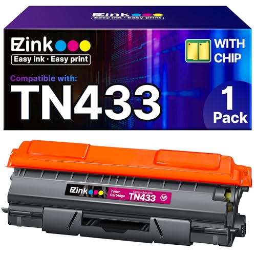 E-Z Ink Compatible Toner Cartridge Replacement for Brother TN-433 TN433 TN433bk TN431 Compatible with HL-L8260CDW HL-L8360CDW MFC-L8610CDW MFC-L8900CDW (1 Magenta, 1 Pack)