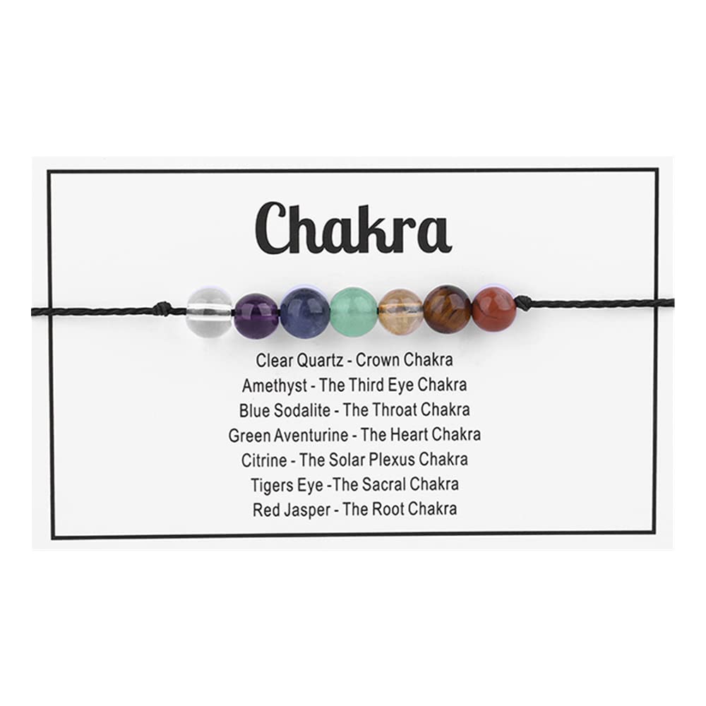 COLORFUL BLING Healing Crystal Bracelet for Women Energy Chakra bracelets Luck/Protection/Anxiety Bead Bracelet Jewelry Gifts for Women Men Teen