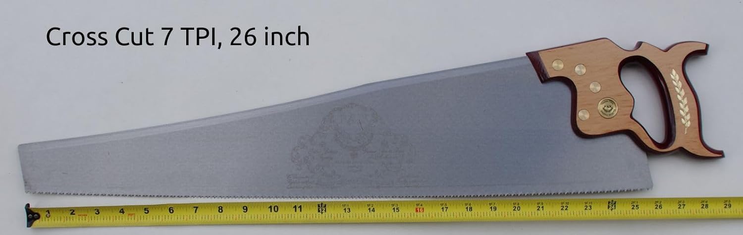 PAX 26” 7 TPI Cross cut Hand Saw with Taper Ground Blade, Made in Sheffield England