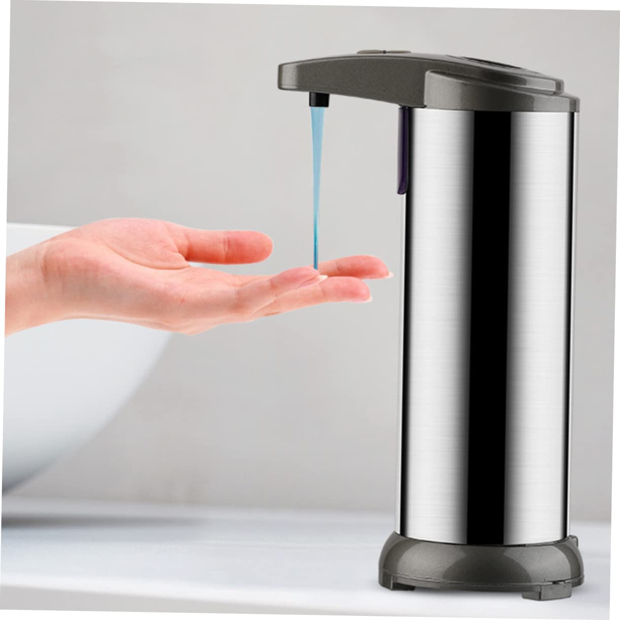 Erogatore Automatico Sapone in Acciaio Inox 250ml Argento | Abs, Quantità 1 Pezzo, Facile da Pulire, Funzione Anti-perdita per Balconi e Cucine Colore Casuale