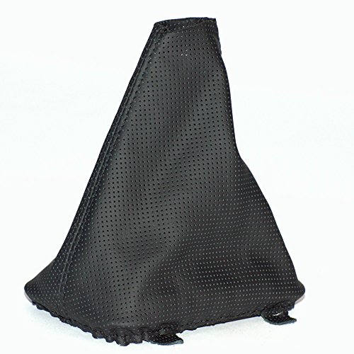 myshopx SA19 Schaltmanschette Schaltsack Sack Schwarz perforiert (gelocht) Faden Schwarz Echt Leder