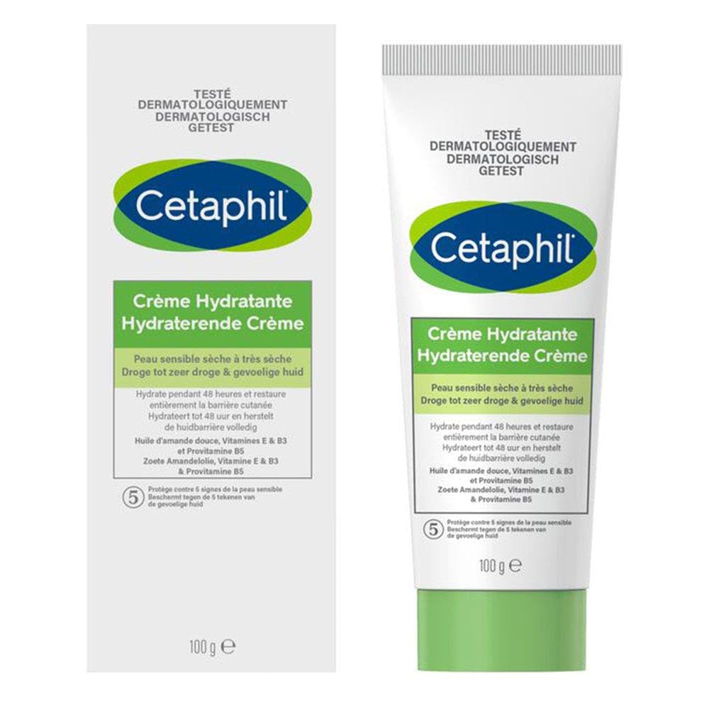 Cetaphil krem nawilżający do ciała, 100g, do twarzy i ciała, wrażliwa skóra sucha do bardzo sucha, nawilżający krem do ciała, niacynamid, pantenol i gliceryna, bez zapachu