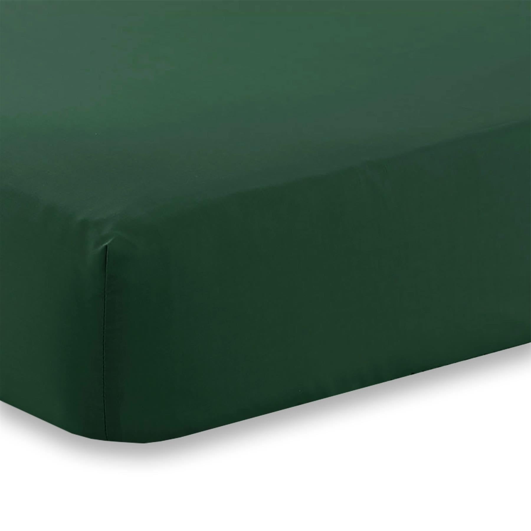 Kampala Hill Percale Super King Fitted Sheet Extra Deep Bedding Green