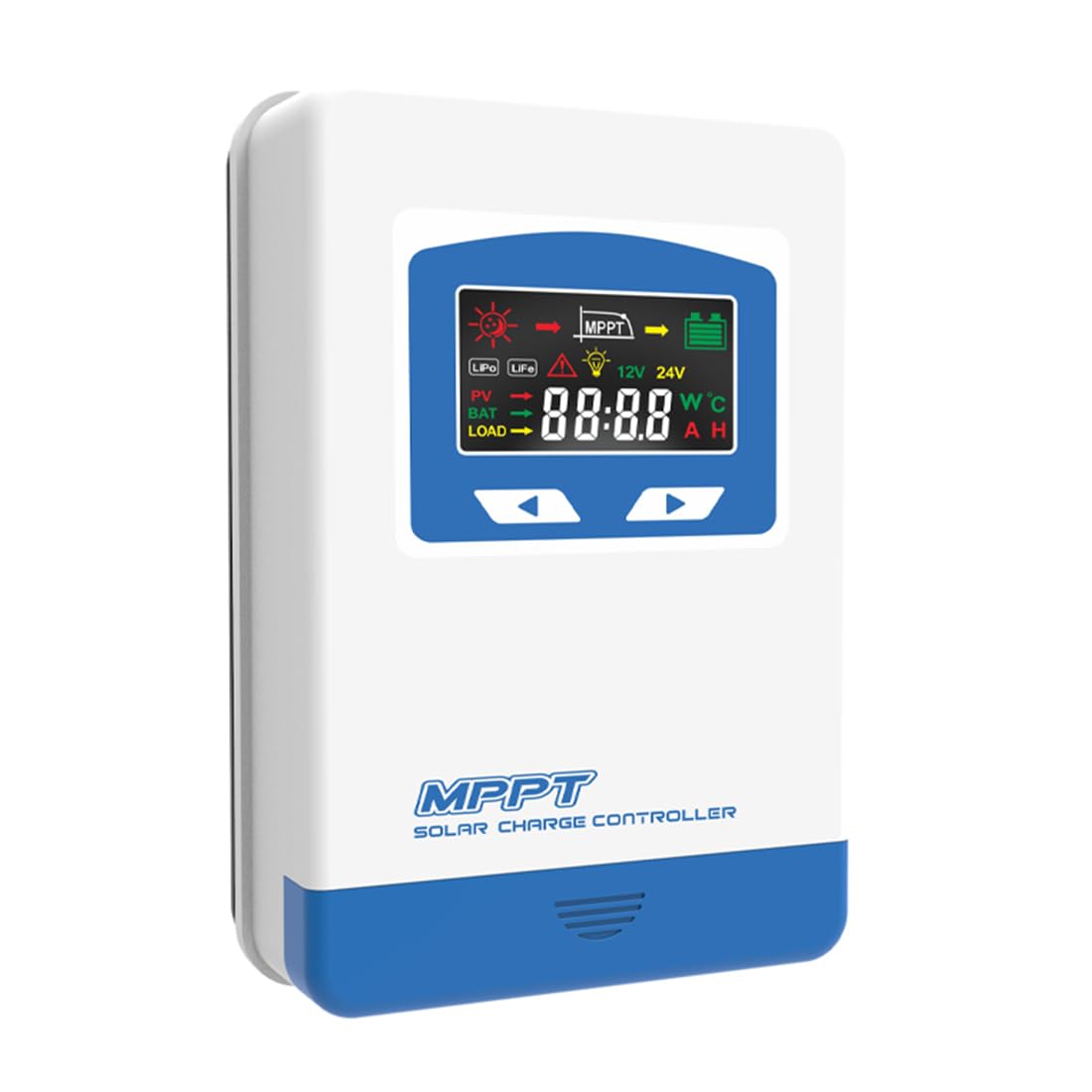 Anern 30A MPPT Regulador de Carga Solar 12/24V de Corriente Auto Focus MPPT de Seguimiento de Carga Auto Parámetro Panel 30A Solar Inteligente Regulador de Carga Solar Entrada FV MAX 75V