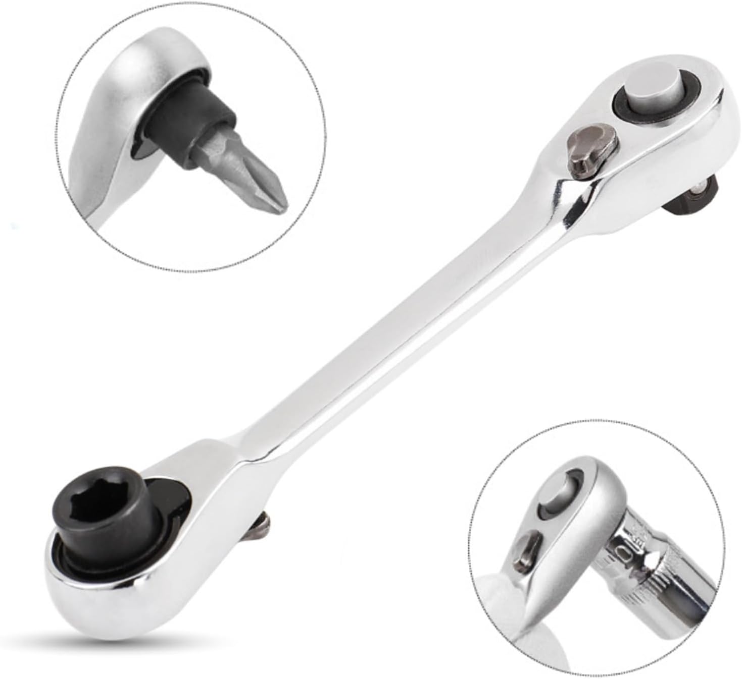 Mini Ratchet Wrench Double Head Two-in-One Adjustable Compact Tool for Fast Screw Tightening and Loosening