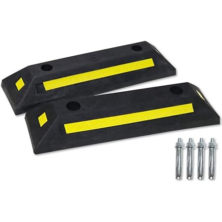 Amazon Co Jp Iimono117 パーキングブロック 反射板付き 1セット 車止め 車輪止め カーストッパー タイヤ止め 駐車場 輪止め タイヤブロック 車庫 ガレージ 車 バイク