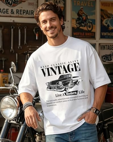 Image of AUSK Men's Half Sleeve Regular Tshirt, Graphic Print Round Neck Tshirt