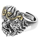SOLUSTRE Anillo de Mono Vintage para Hombre, Anillo Punk de Aleación Metálica Resistente, Diseño Retro Creativo, Joyería de Moda Adecuado para Fiestas y Uso Diario