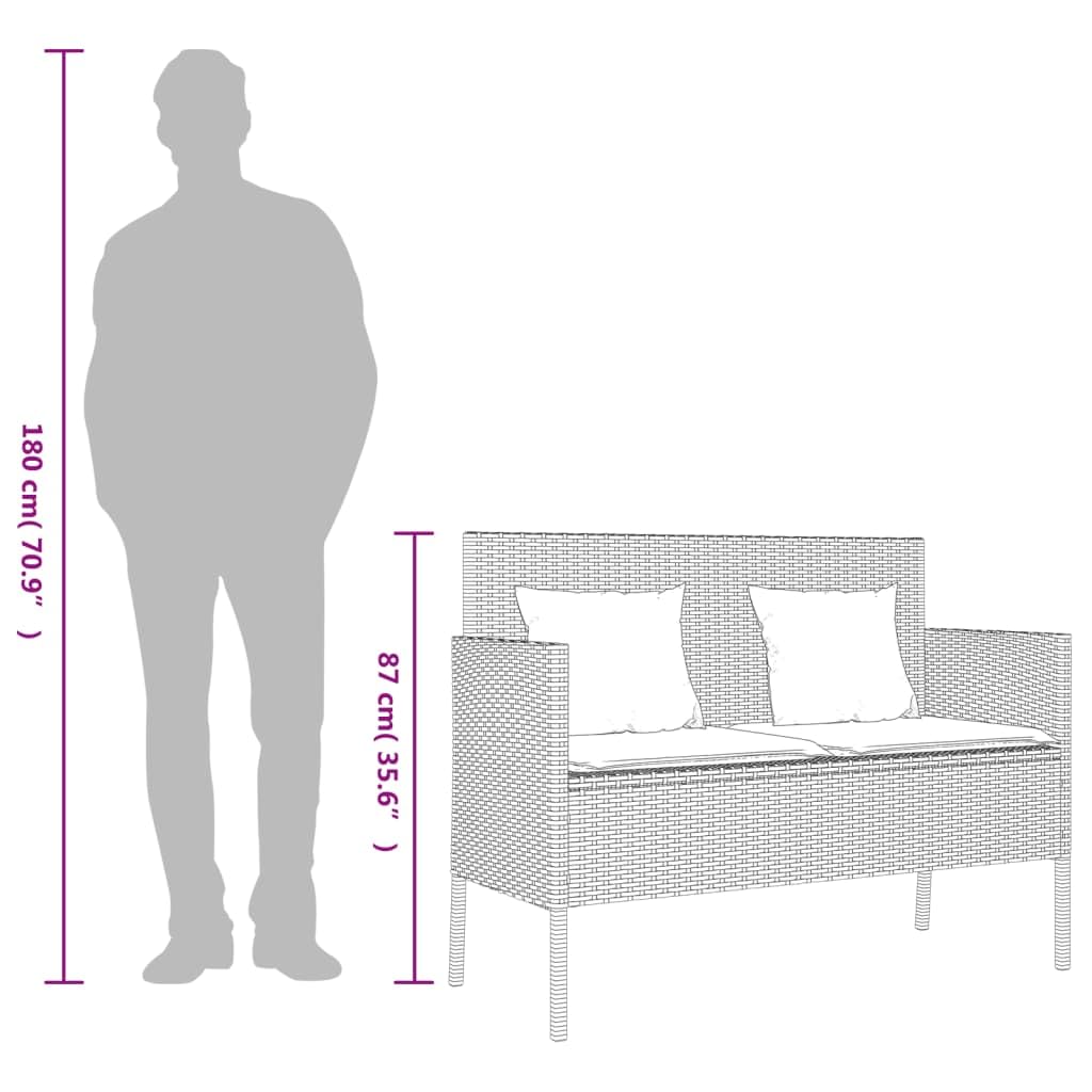 vidaXL Panca da Giardino con Cuscini Grigia in Polyrattan