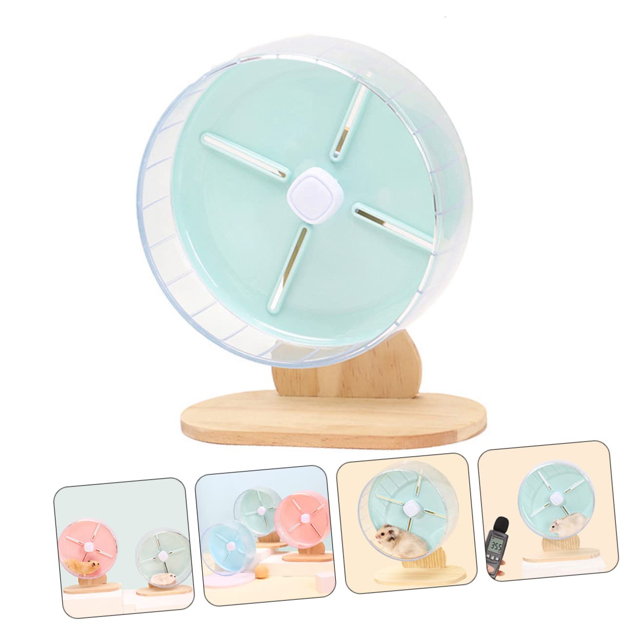 FRCOLOR Rueda para hámster de 20 cm de diámetro, Rueda silenciosa para Mascotas, Base Estable, Juguete de Actividad de Color para Mascotas
