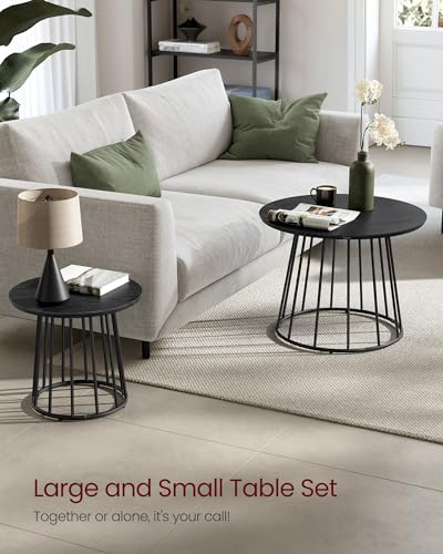 Vasagle ULCT045B56 Round Coffee Tables, Set Of 2, Modern Circle Side Tables With Steel Frame, For Living Room thumb #3