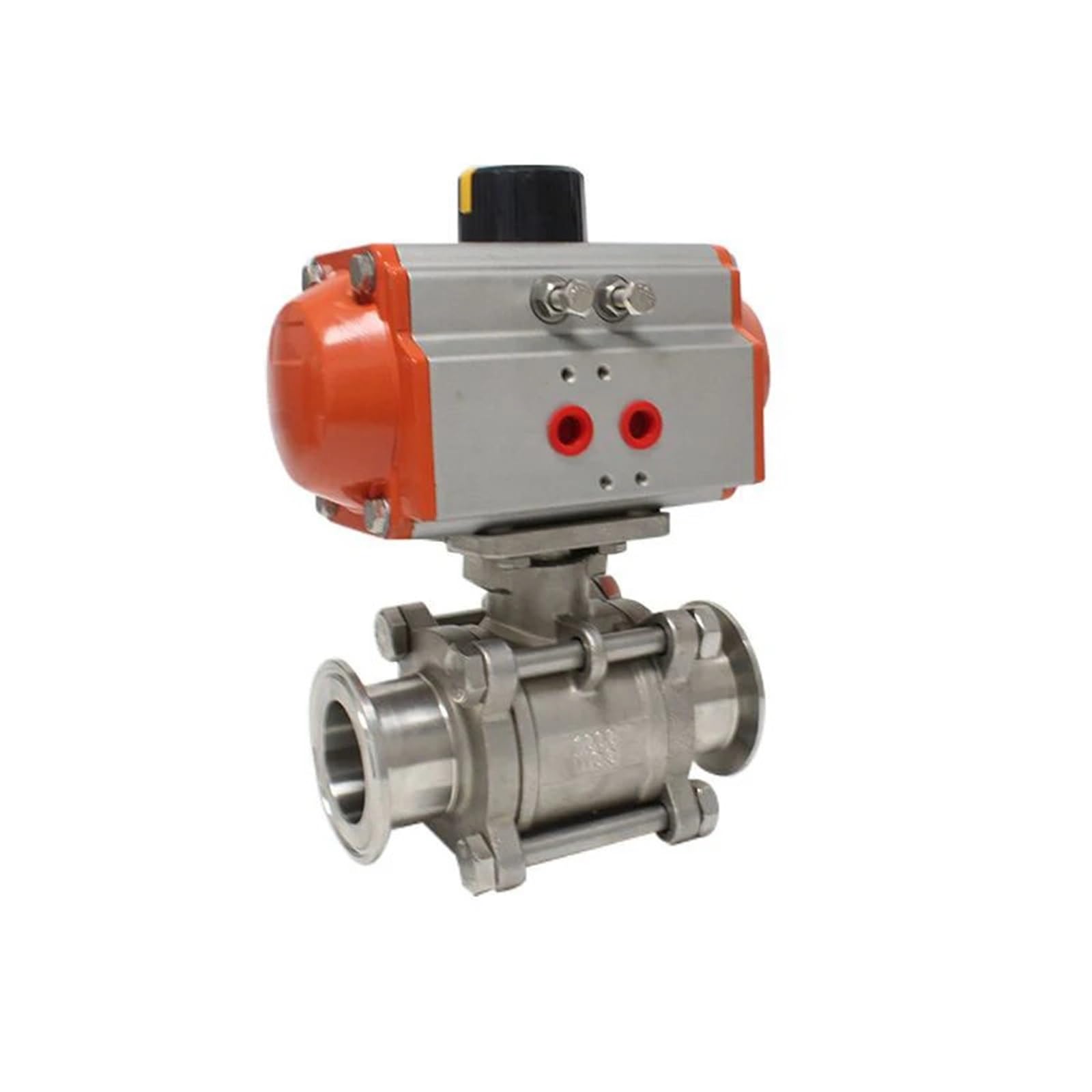 TREDSWQCV DN25 Stainless Steel Three Piece High Platform Ball Valve Tri Clamp Ferrule Type Double Acting Cylinder