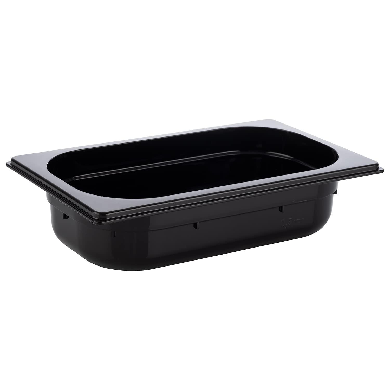 APS 82072 GN 1/4 Contenitore Gastronorm, in policarbonato, dimensioni 264 x 162 mm/altezza 65 mm/volume 1,7 litri, nero