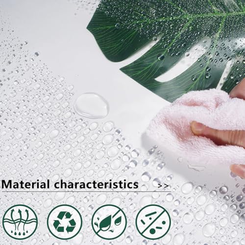 Xlabor Transparent Blumen Duschvorhang 180x200 Antischimmel Wasserdicht Eva Badvorhang mit 12 Haken für Badezimmer Motiv-C