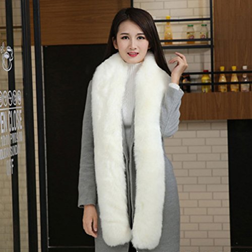 Faux Fur Shawl Men Women's Extra Large Winter Warm Faux Fox Raccoon Fur Collar Stole Long Scarf Shawl4