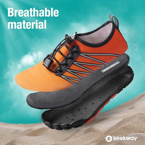 Image of SEEKWAY Mens Womens Water Shoes Quick-Dry Aqua Sock Barefoot Athletic Sports Shoes for Outdoor Beach Swim surf Walking Diving Boating Hiking Pool
