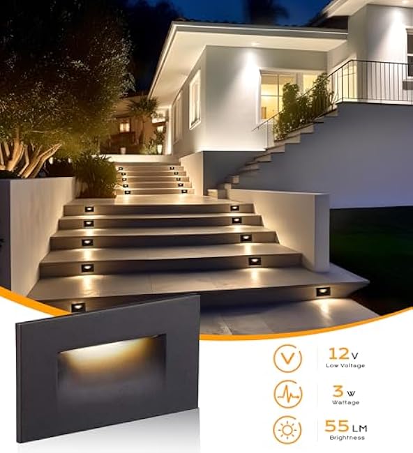 CLOUDY BAY LED Step Light 3000K/4000K/5000K Oil Rubbed Bronze 3 Pack