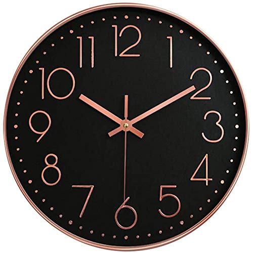 Tiamu Wall Clock for Living Room, Decorative Clock Silent & Non Ticking Digital Wall Clocks Quartz Clock for Home Office School Decor Clock