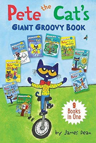 Colección de libros de Pete The Cat de James Dean (I Can Read), mochila MerryMakers con muñeca de peluche, bolsa de libro de regalo y página de aprender a dibujar (juego de regalo educativo con 2