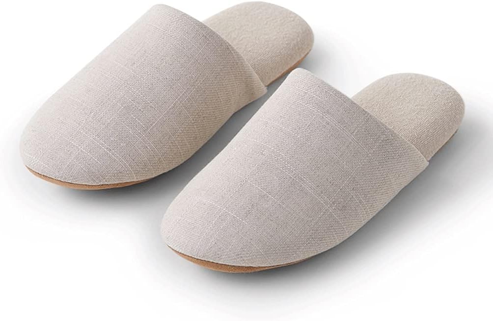 HOTRA Ladies Indoor Slippers, Silent Suede Soles, Non-Slip Soles, Household Wooden Floors, Women's Bedroom Cotton Slippers, Men's Machine Washable (Color : Beige, Size : 38-39EU)