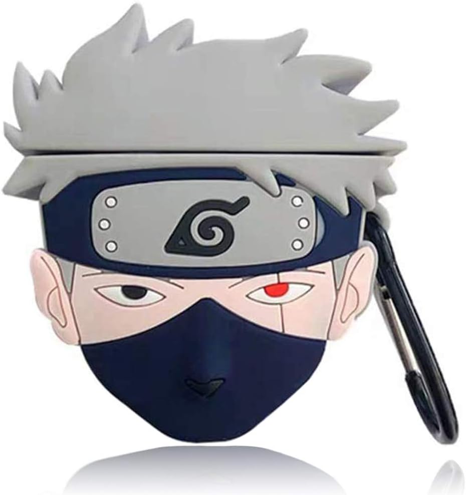 Azlanlan Compatible Airpods 1/2 Silicone Case, Cartoon Characters Naruto Airpod Designer Skin Funny Fun Cool Ring Design Cover Child Teen Air Pod Case Girl Boy (H3)