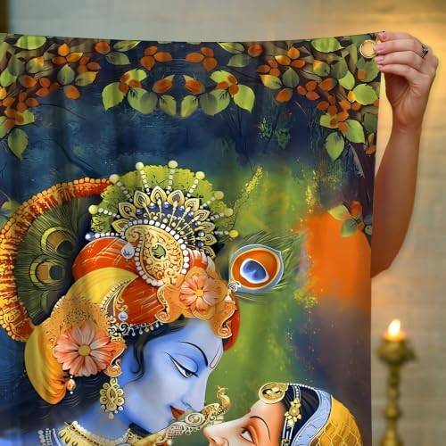Image of Special You Krishna janmashtami Decoration Items with Radha Krishna Theme Backdrop (5 * 3ft), Janmashtami Decoration Items, Radha Krishna wall Decor- 1Pc