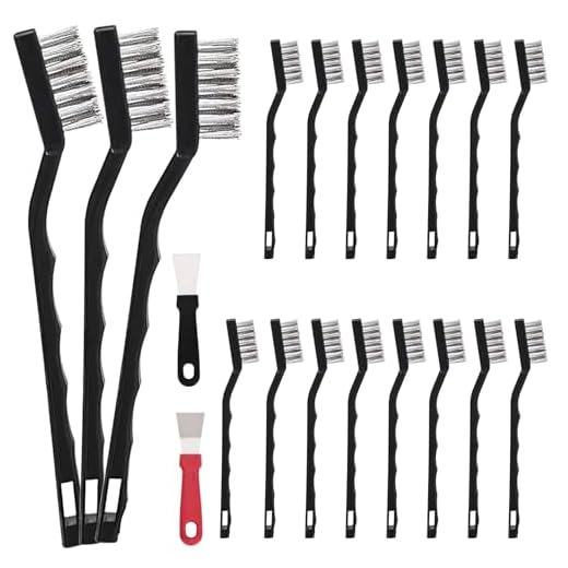 15 PCS Mini Wire Brush Stainless Steel Brush Set, Small Wire Brush Curved Handle Brush, Masonry Brush Wire Bristle for Cleaning Welding Slag and Rust