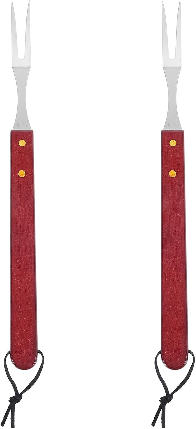 Ipetboom 2pcs Meat Carving Forks, Stainless Steel Roasting Tools for BBQ