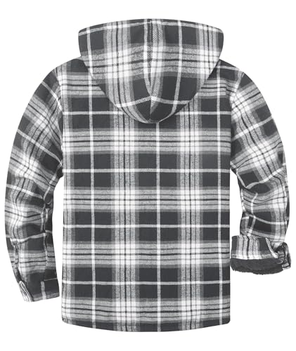 Image of SCODI Men's Flannel Jacket Sherpa Lined Plaid Fleece Hoodies Zip Up Coat | Winter Warm Outwear, Thick Sweatshirt, Outdoor, Ski, Hiking, Sports, Work, Office, Daily Wear, Machine Wash, with 4 Pockets