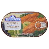 Ruegen Fisch Smoked Mackerel Fillets in Vegetable Oil 190g (Pack of 4)