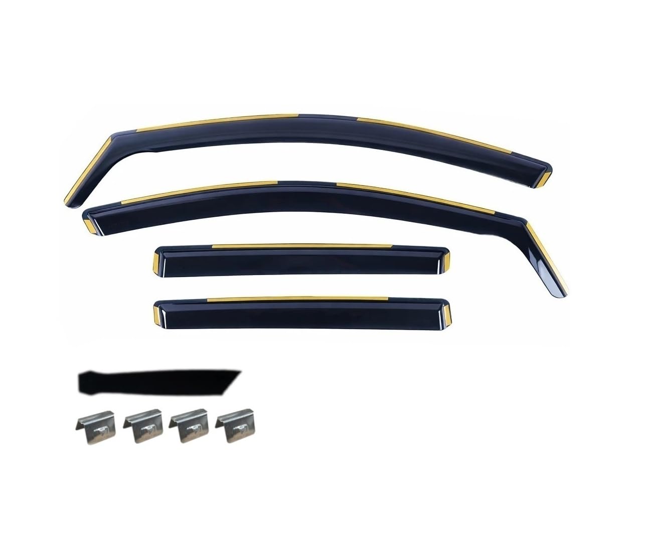 Kit 4 Deflettori Aria Nero Fumé Trasparento Antivento per Finestrini Laterali Anteriori e Posteriori Compatibile con Ford Puma (dopo il 2020)